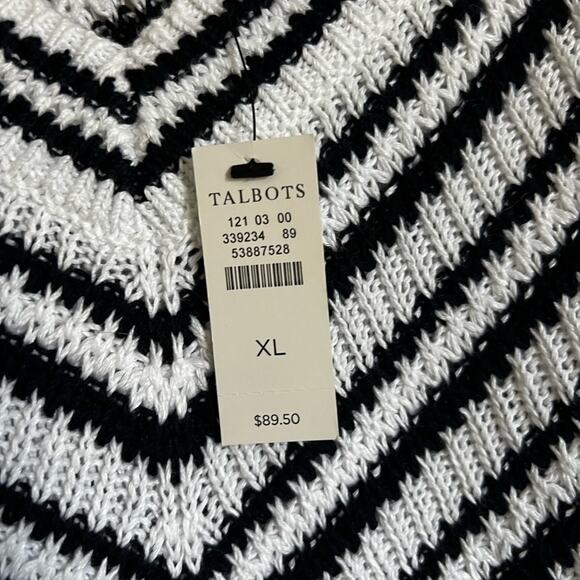 Talbots Chevron Striped V Neck Sweater NWT XL - Picture 4 of 7